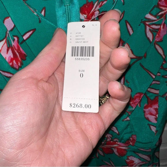 Yumi Kim Green Vienna Silk Floral Print A-Line Dress, Women’s Size 0 - Picture 8 of 10